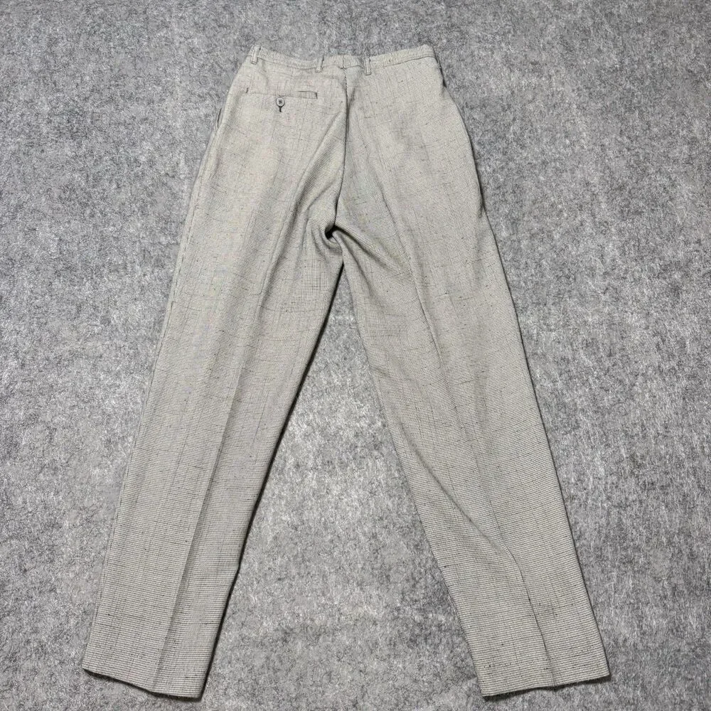 VTG 80s 90s Cotler Houndstooth Pleated Trousers Pants Made in USA Mens 30 L